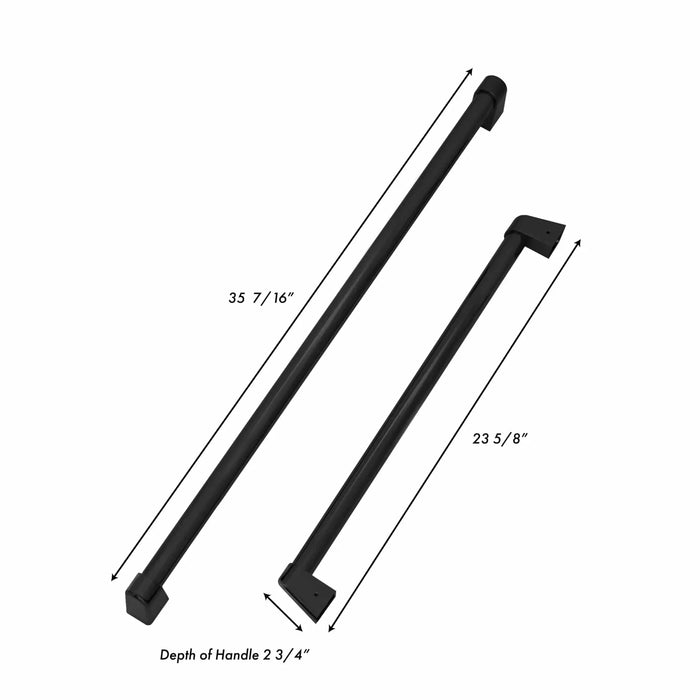 ZLINE 30 In. Autograph Edition Matte Black Handle Set for Built in Refrigerators (2 Handles) (RBIVHZ - MB - 30) - Farmhouse Kitchen and Bath