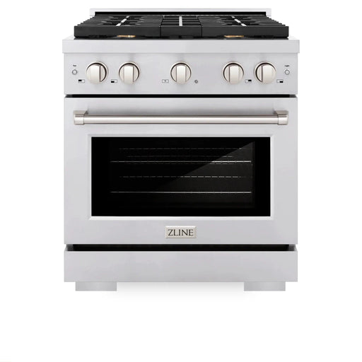 ZLINE 30 In. Gas Range, Stainless Steel w/ Brass Burners, SGR - BR - 30 - Farmhouse Kitchen and Bath