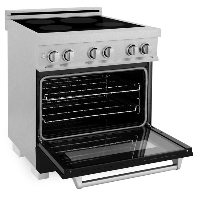 ZLINE 30" Induction Range in DuraSnow with a 4 Element Stove and Electric Oven RAINDS - BLM - 30 - Farmhouse Kitchen and Bath