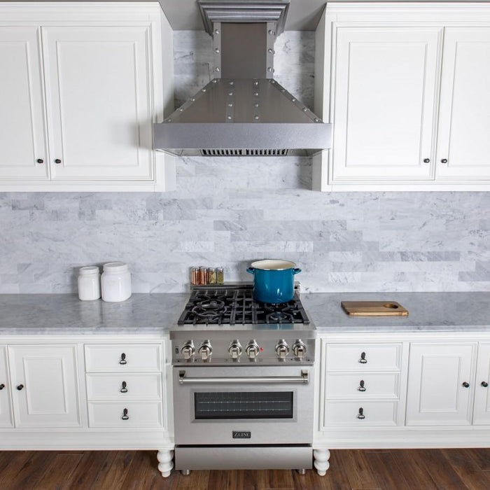 ZLINE 30" Professional Dual Fuel Range, Snow Finish Door, RA - SN - 30 - Farmhouse Kitchen and Bath