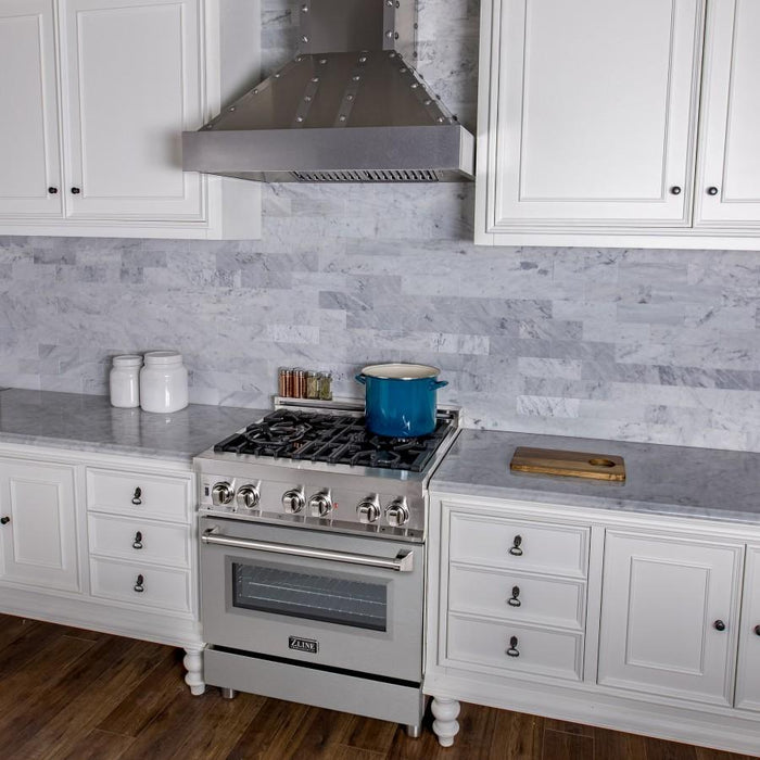 ZLINE 30" Professional Dual Fuel Range, Snow Finish Door, RA - SN - 30 - Farmhouse Kitchen and Bath