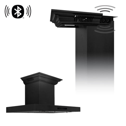 ZLINE 30" Range Hood, Black Stainless Steel, Speakers, BSKENCRN - BT - 30 - Farmhouse Kitchen and Bath