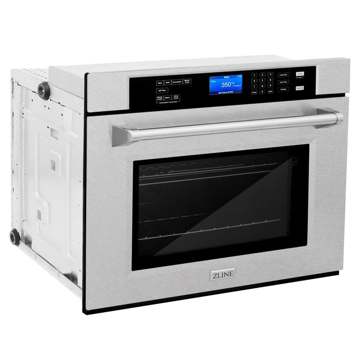 ZLINE 30" Single Wall Oven, DuraSnow Stainless, Self Clean, AWSS - 30 - Farmhouse Kitchen and Bath