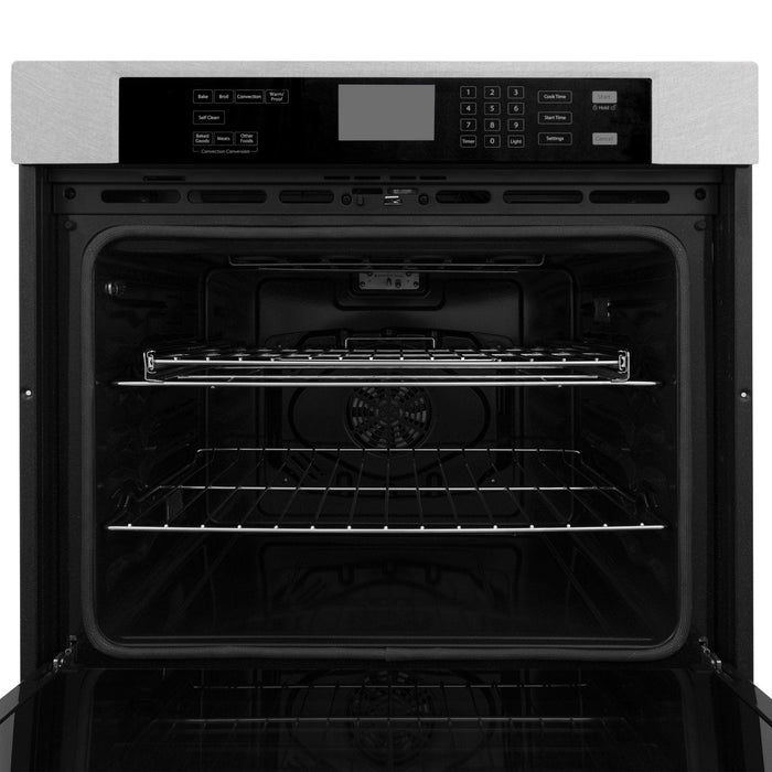 ZLINE 30" Single Wall Oven, DuraSnow Stainless, Self Clean, AWSS - 30 - Farmhouse Kitchen and Bath