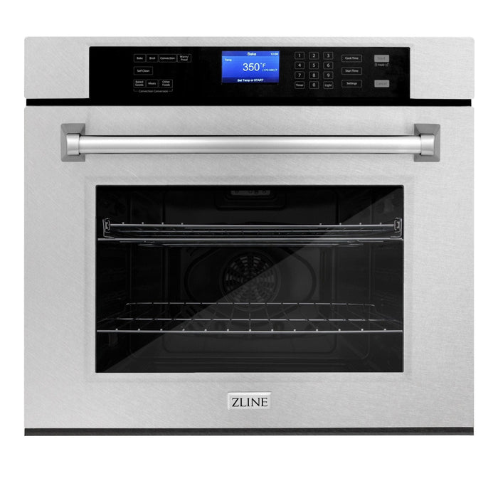 ZLINE 30" Single Wall Oven, DuraSnow Stainless, Self Clean, AWSS - 30 - Farmhouse Kitchen and Bath