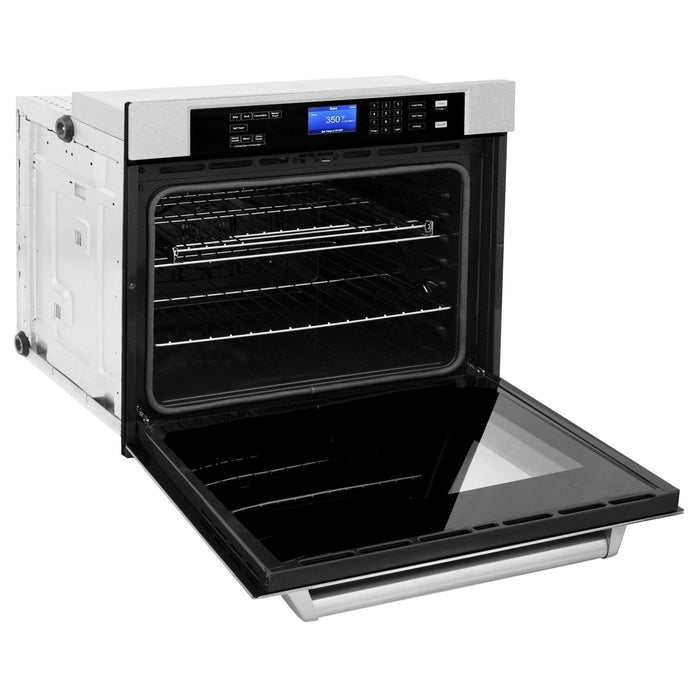 ZLINE 30" Single Wall Oven, DuraSnow Stainless, Self Clean, AWSS - 30 - Farmhouse Kitchen and Bath
