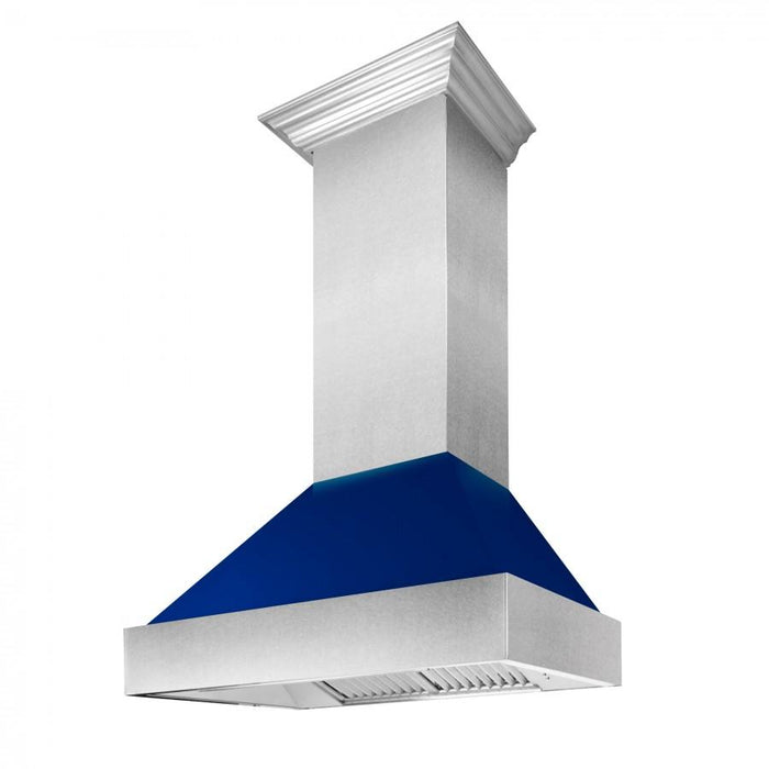 ZLINE 30" Snow Finish Wall Range Hood, Blue Gloss Shell, 8654BG - 30 - Farmhouse Kitchen and Bath