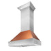 ZLINE 30" Snow Finish Wall Range Hood, Copper Shell, 8654C - 30 - Farmhouse Kitchen and Bath
