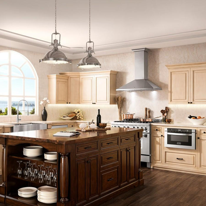 ZLINE 30" Stainless Steel Wall Range Hood, Crown Molding, KL2CRN - 30 - Farmhouse Kitchen and Bath