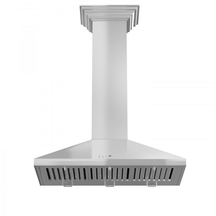 ZLINE 30" Stainless Steel Wall Range Hood, Crown Molding, KL2CRN - 30 - Farmhouse Kitchen and Bath