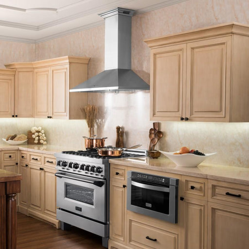 ZLINE 30" Wall Range Hood, Built - in CrownSound® Bluetooth Speakers, KL2CRN - BT - 30 - Farmhouse Kitchen and Bath