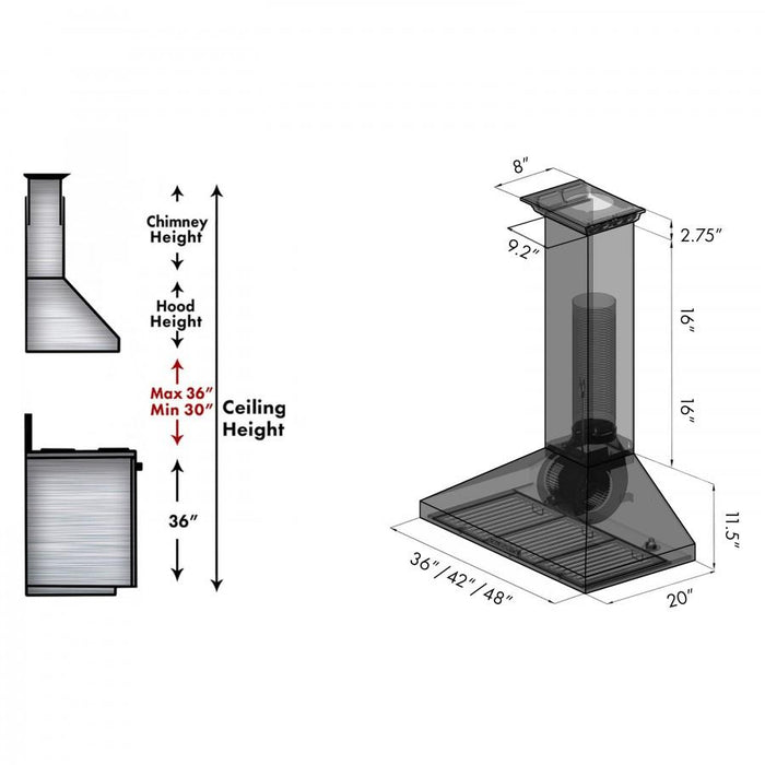 ZLINE 30" Wall Range Hood, Built - in CrownSound® Bluetooth Speakers, KL3CRN - BT - 30 - Farmhouse Kitchen and Bath
