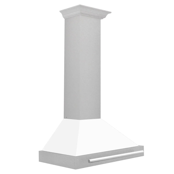 ZLINE 30" White Matte Range Hood, Stainless Steel Handle KB4SNX - WM - 30 - Farmhouse Kitchen and Bath