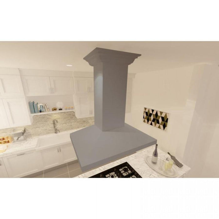 ZLINE 30" Wooden Island Mount Range Hood in Gray, KBiUU - RD - 30 - Farmhouse Kitchen and Bath