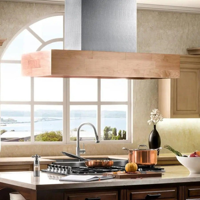 ZLINE 30" Wooden Island Range Hood, Butcher Block, 681iM - 30 - Farmhouse Kitchen and Bath