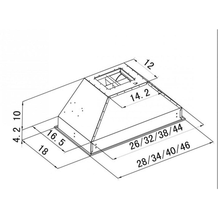 ZLINE 34" Indoor/Outdoor Stainless Steel RangeHood Insert, 698 - 304 - 34 - Farmhouse Kitchen and Bath