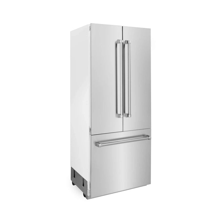 ZLINE 36" 19.6 cu. ft. Built - In 3 - Door French Door Refrigerator with Internal Water and Ice Dispenser in Stainless Steel RBIV - 304 - 36 - Farmhouse Kitchen and Bath