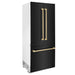 ZLINE 36" Autograph 19.6 cu. ft. 3 - Door French Door Fridge Water/Ice Dispenser Black Stainless Steel Gold Accents RBIVZ - BS - 36 - G - Farmhouse Kitchen and Bath