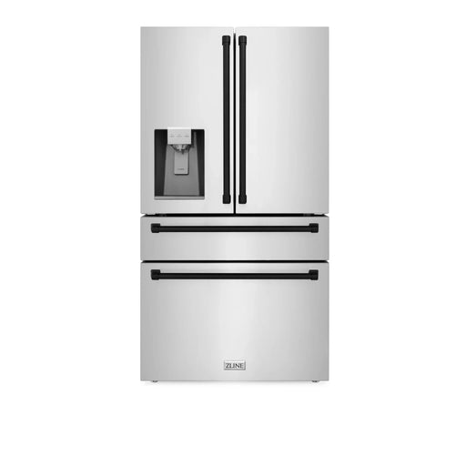 ZLINE 36" Autograph 21.6 cu. ft French Door Refrigerator with Ice Maker in Fingerprint Resistant Stainless Steel RFMZ - W - 36 - MB - Farmhouse Kitchen and Bath