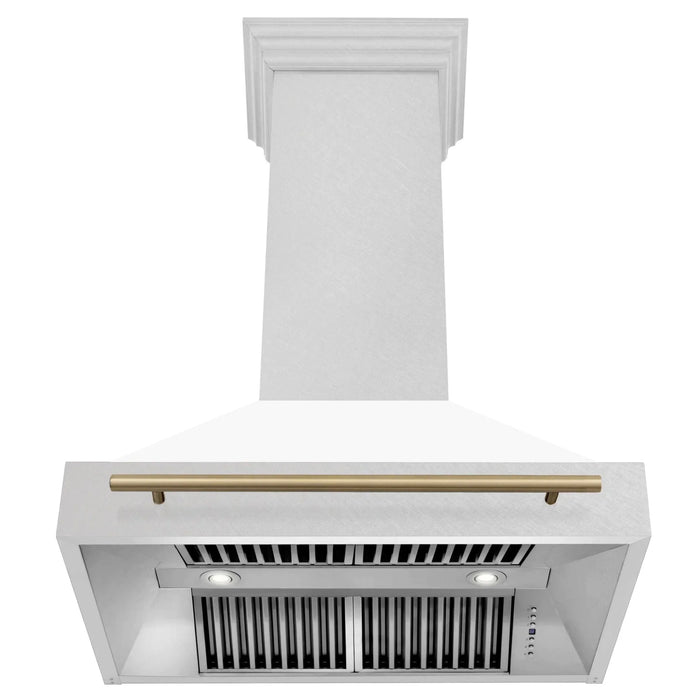 ZLINE 36" Autograph DuraSnow White Range Hood 8654SNZ - WM36 - CB - Farmhouse Kitchen and Bath