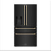 ZLINE 36" Autograph French Door Refrigerator with Water and Ice Dispenser in Black Stainless Steel RFMZ - W - 36 - BS - CB - Farmhouse Kitchen and Bath