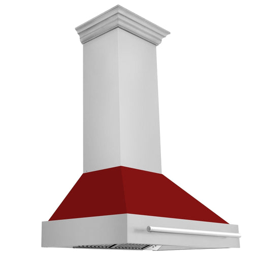 ZLINE 36" Autograph Stainless Red Gloss Wall Range Hood 8654STX - RG - 36 - Farmhouse Kitchen and Bath
