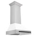 ZLINE 36" Autograph Stainless Wall Range Hood, White, Black accents, 8654STZ - WM36 - MB - Farmhouse Kitchen and Bath