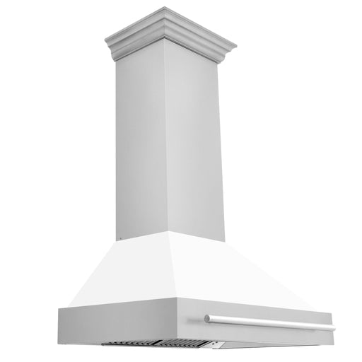 ZLINE 36" Autograph Stainless White Wall Range Hood 8654STX - WM - 36 - Farmhouse Kitchen and Bath