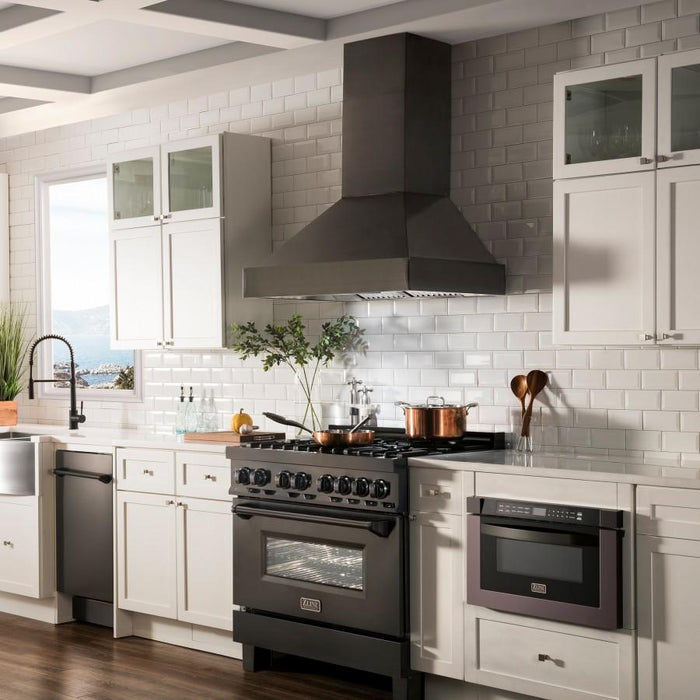 ZLINE 36" Black Stainless Steel Wall Mount Range Hood, BS655N - 36 - Farmhouse Kitchen and Bath