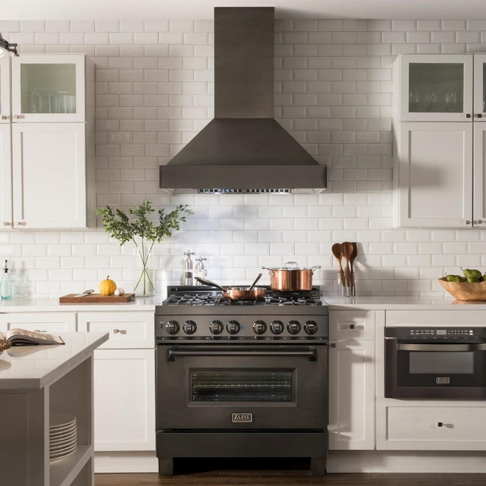 ZLINE 36" Black Stainless Steel Wall Mount Range Hood, BS655N - 36 - Farmhouse Kitchen and Bath