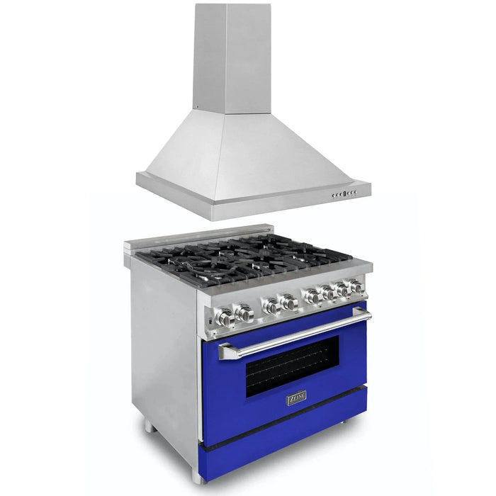 ZLINE 36" Bundle Range RA - BG - 36 & Range Hood KB - 36, 2KP - RABGRH36 - Farmhouse Kitchen and Bath
