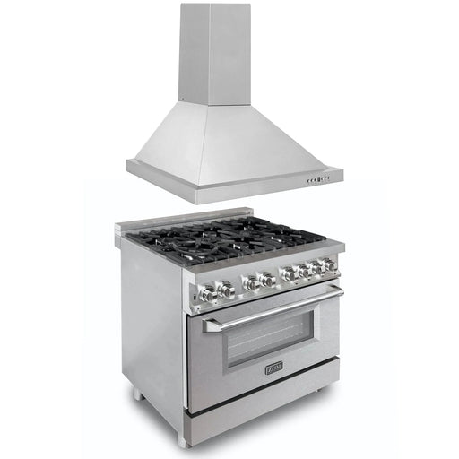 ZLINE 36" Bundle Range RA - SN - 36 & Range Hood KB - 36, 2KP - RASNRH36 - Farmhouse Kitchen and Bath