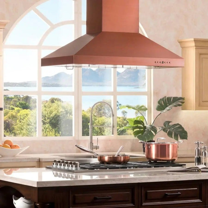 ZLINE 36" Copper Island Range Hood 8KL3iC - 36 - Farmhouse Kitchen and Bath