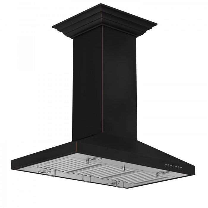 ZLINE 36" Designer Series Oil - Rubbed Bronze Island Range Hood, 8KL3iB - 36 - Farmhouse Kitchen and Bath