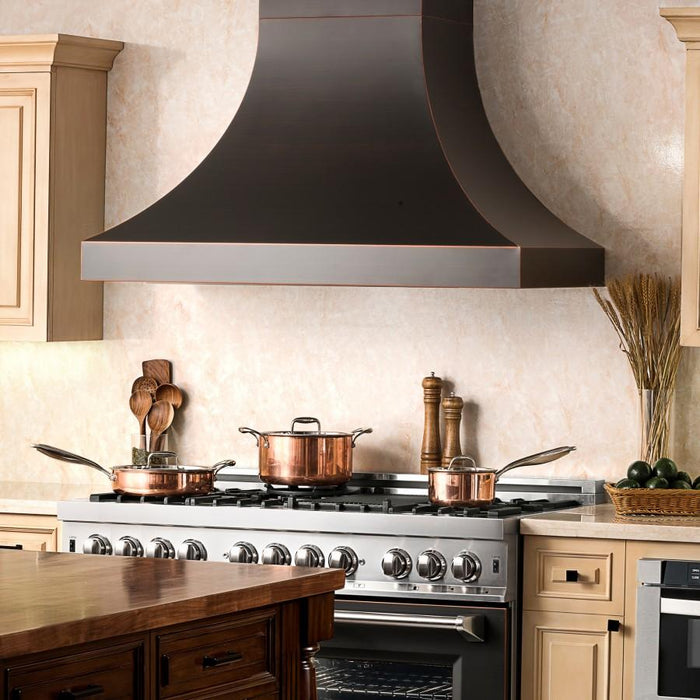 ZLINE 36" Designer Series Oil - Rubbed Bronze Wall Range Hood, 8632B - 36 - Farmhouse Kitchen and Bath