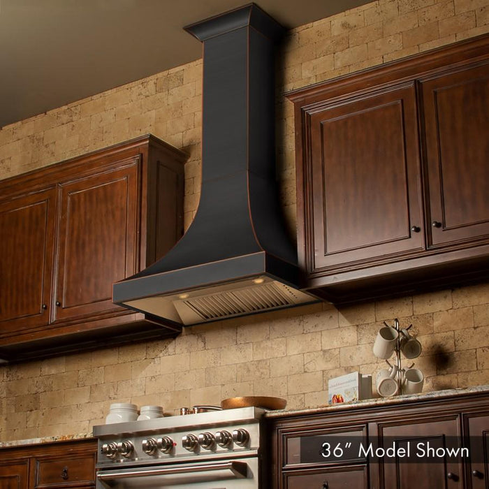 ZLINE 36" Designer Series Oil - Rubbed Bronze Wall Range Hood, 8632B - 36 - Farmhouse Kitchen and Bath