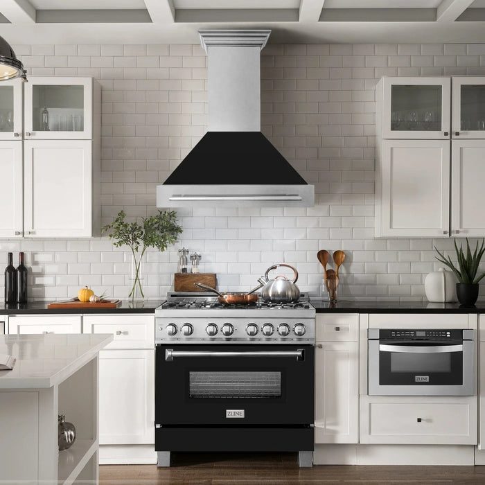 ZLINE 36" DuraSnow® Stainless Steel Range Hood 8654SNX - BLM - 36 - Farmhouse Kitchen and Bath