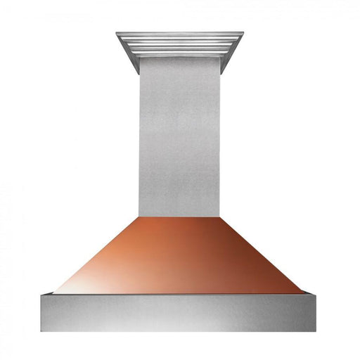 ZLINE 36" DuraSnow® Stainless Steel Range Hood with Copper Shell, 8654C - 36 - Farmhouse Kitchen and Bath