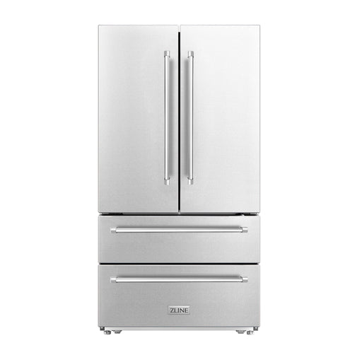ZLINE 36" French Door Refrigerator with Ice Maker, Stainless Steel, RFM - 36 - Farmhouse Kitchen and Bath