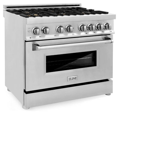 ZLINE 36" Gas Burner/Electric Oven Range, Brass Burners, RA - BR - 36 - Farmhouse Kitchen and Bath