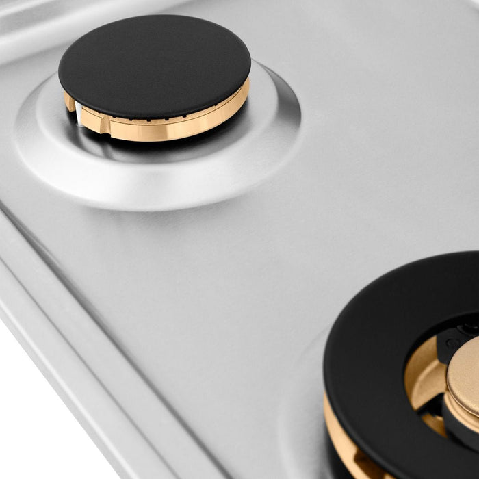ZLINE 36" Gas Cooktop with 6 Gas Brass Burners RC - BR - 36 - Farmhouse Kitchen and Bath