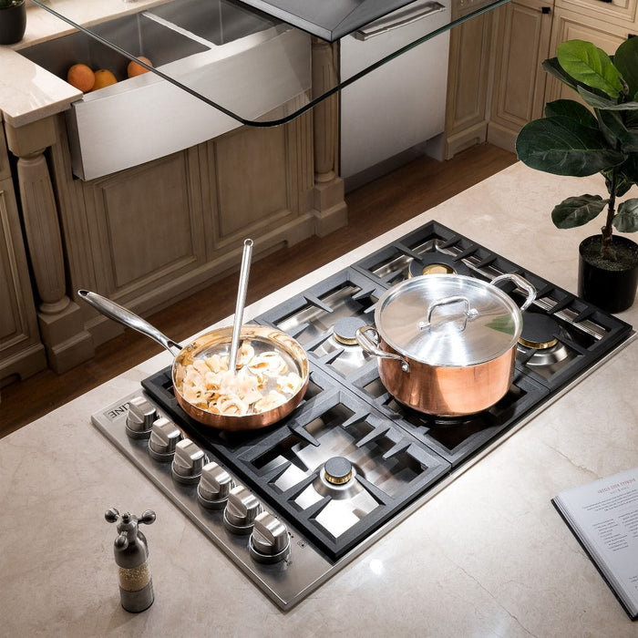 ZLINE 36" Gas Cooktop with 6 Gas Brass Burners RC - BR - 36 - Farmhouse Kitchen and Bath