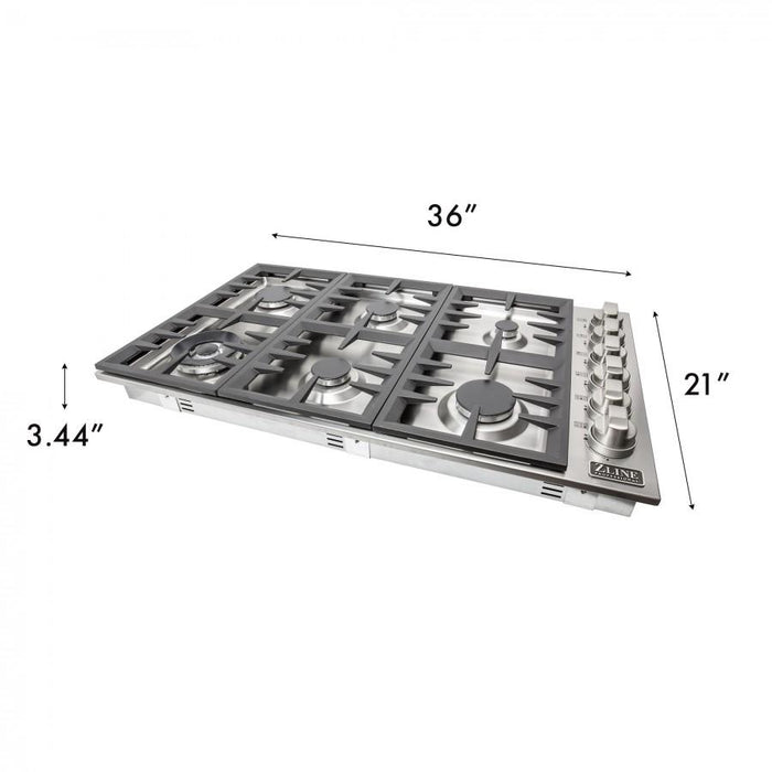 ZLINE 36" Gas Cooktop with 6 Gas Burners RC36 - Farmhouse Kitchen and Bath