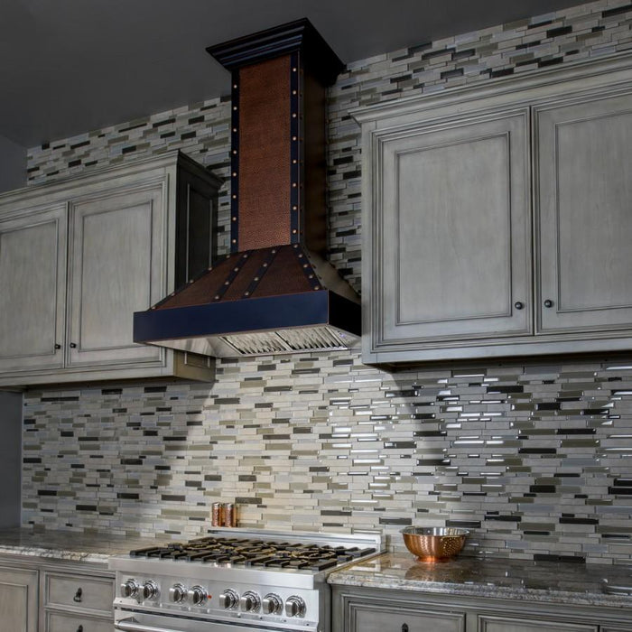 ZLINE 36" Hand - Hammered Copper Finish Wall Range Hood, 655 - HBBBB - 36 - Farmhouse Kitchen and Bath
