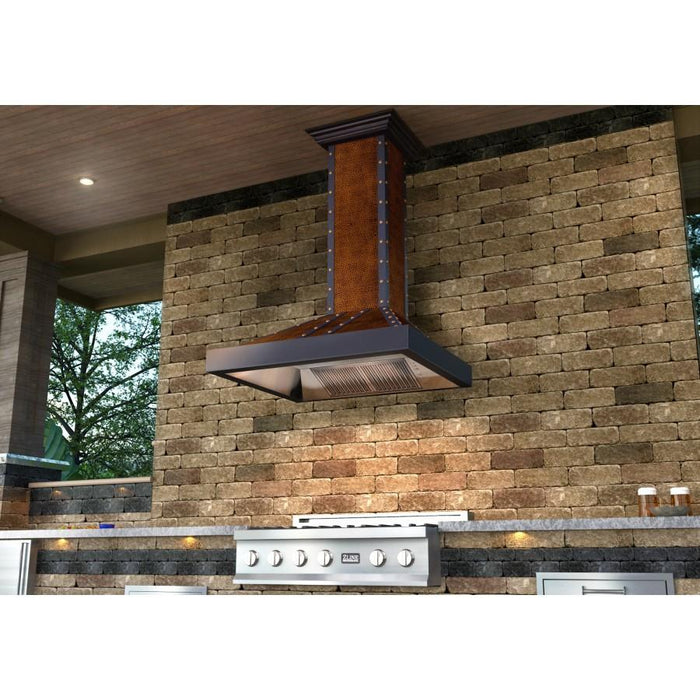 ZLINE 36" Hand - Hammered Copper Finish Wall Range Hood, 655 - HBBBB - 36 - Farmhouse Kitchen and Bath