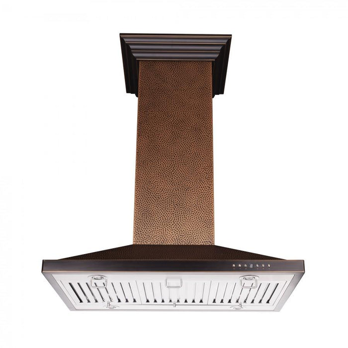 ZLINE 36" Hand Hammered Copper Island Range Hood, 8GL2Hi - 36 - Farmhouse Kitchen and Bath