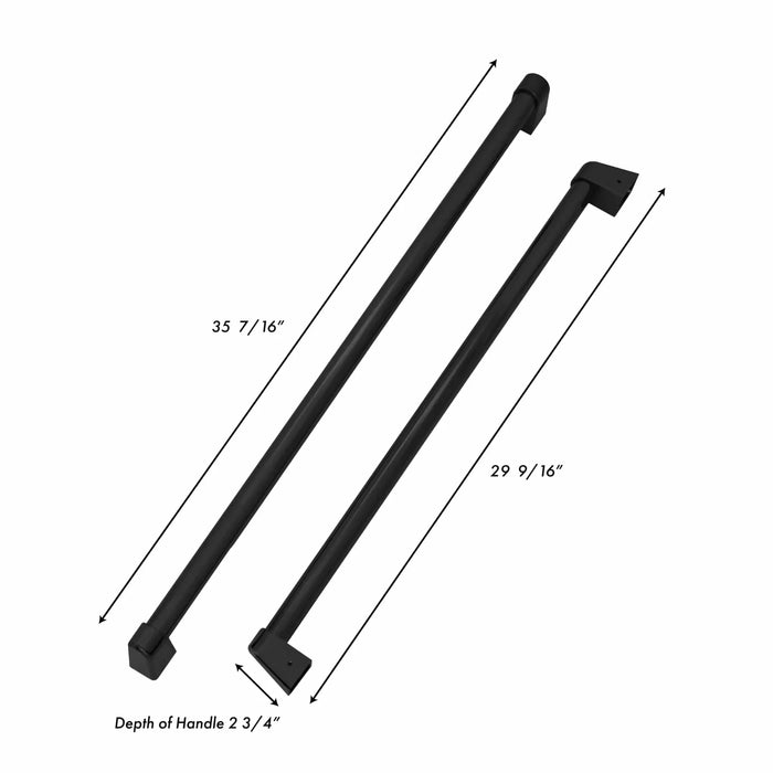 ZLINE 36 In. Autograph Edition Matte Black Handle Set for Built in Refrigerators (3 Handles) (RBIVHZ - MB - 36) - Farmhouse Kitchen and Bath
