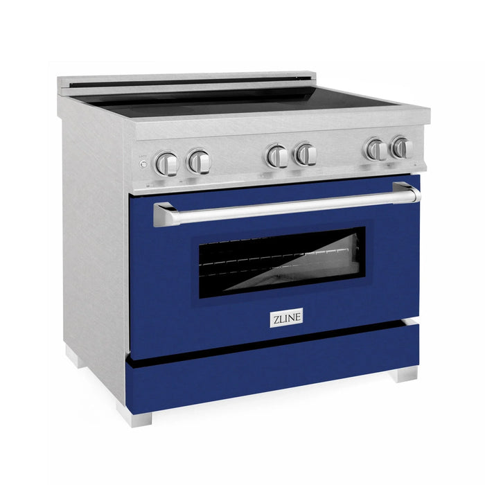 ZLINE 36" Induction Range in DuraSnow with a 4 Element Stove and Electric Oven RAINDS - BG - 36 - Farmhouse Kitchen and Bath