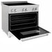 ZLINE 36" Induction Range in DuraSnow with a 4 Element Stove and Electric Oven RAINDS - WM - 36 - Farmhouse Kitchen and Bath