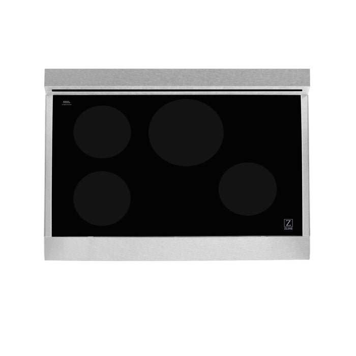 ZLINE 36" Induction Range in DuraSnow with a 4 Element Stove and Electric Oven RAINDS - WM - 36 - Farmhouse Kitchen and Bath